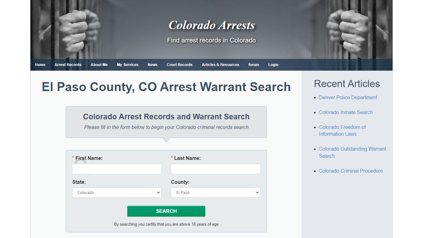 El Paso County, CO Arrest Warrant Search - Colorado Arrests